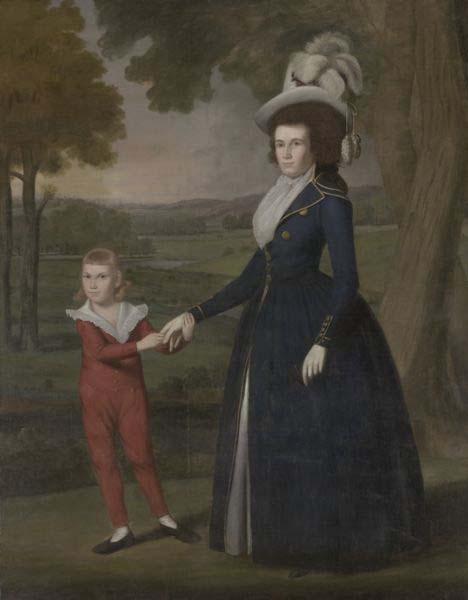 Ralph Earl Mrs. William Moseley (Laura Wolcott), (1761-1814) and her son Charles (1786-1815) Germany oil painting art